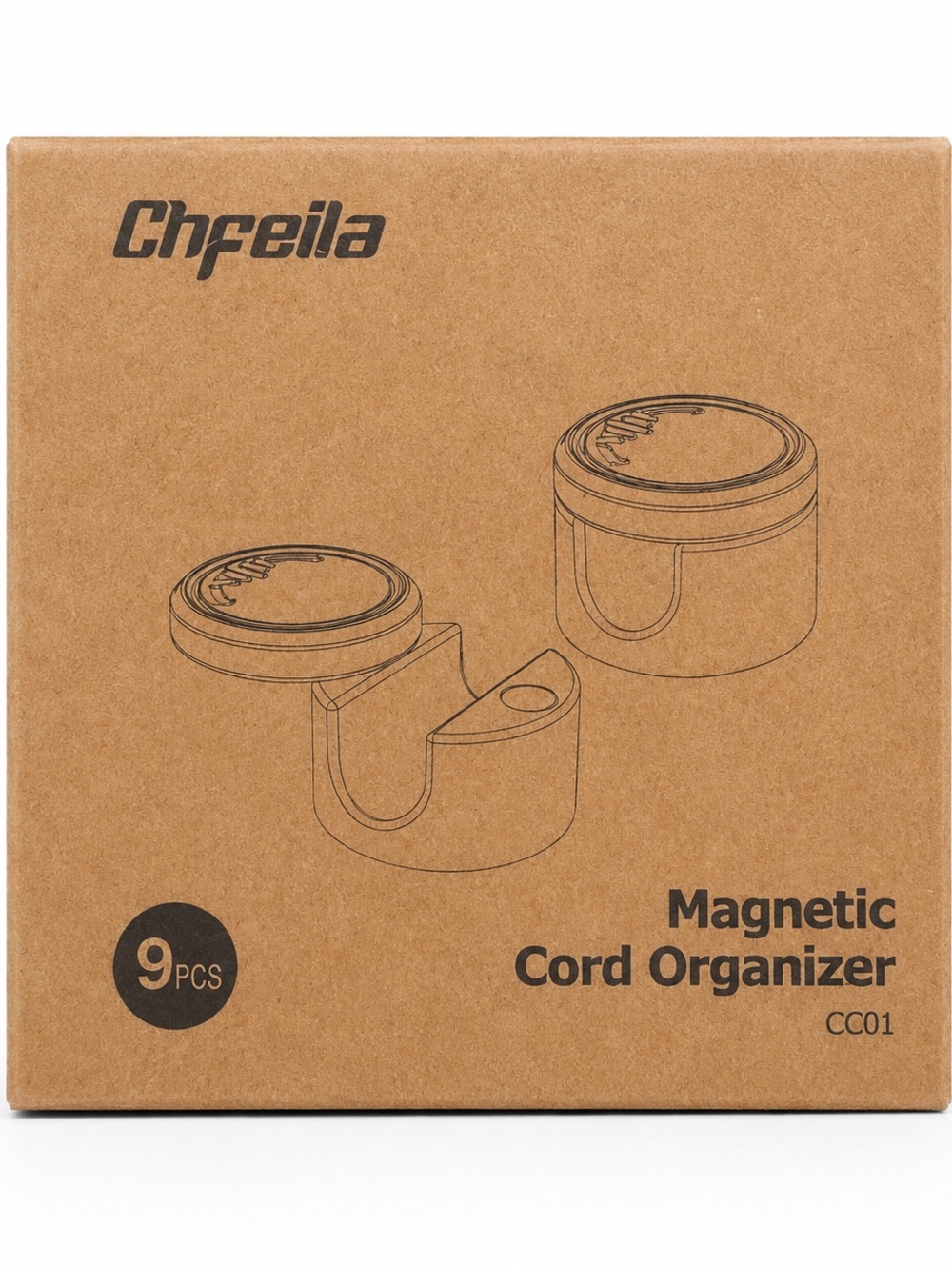 Magnetic Cable Organizer 9-Pack | Cord Management Clips | Black | New Sealed